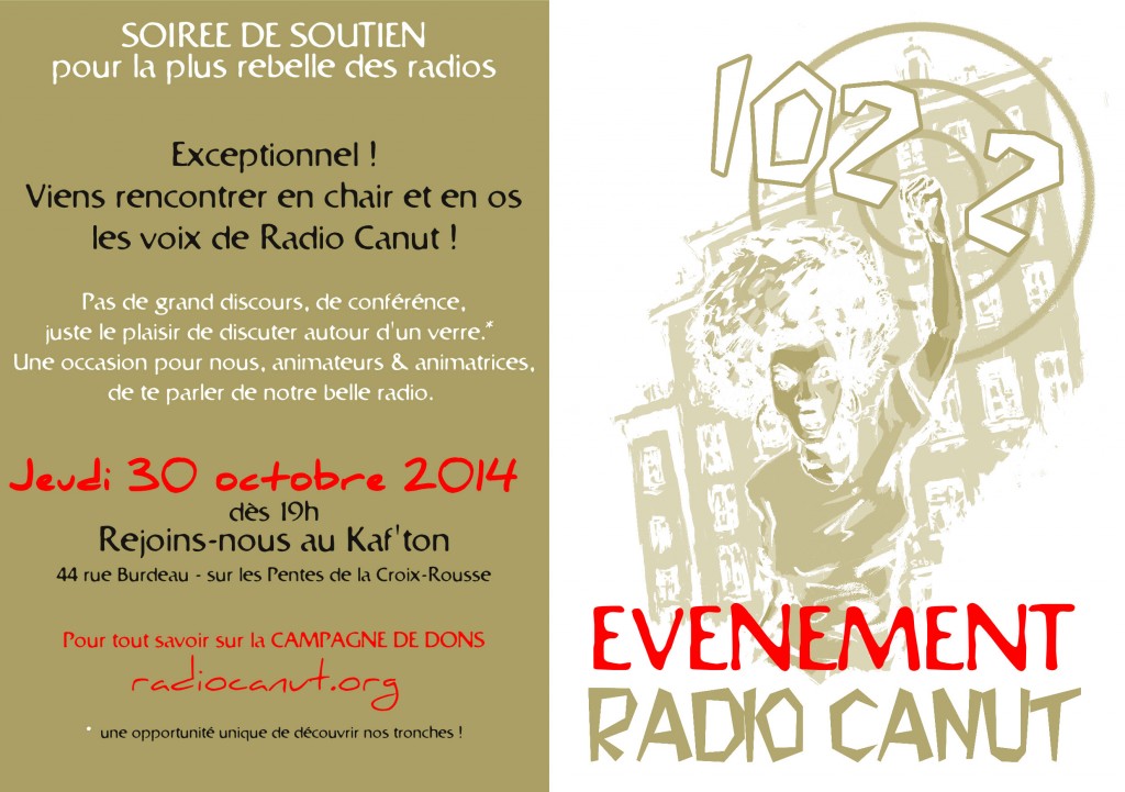 flyer soirée Radio Canut jeu30oct au Kaf'ton